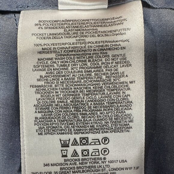 Brooks Brothers Dress Pants Mens 33 Blue Stretch Pockets Flat Front Straight - Picture 6 of 9